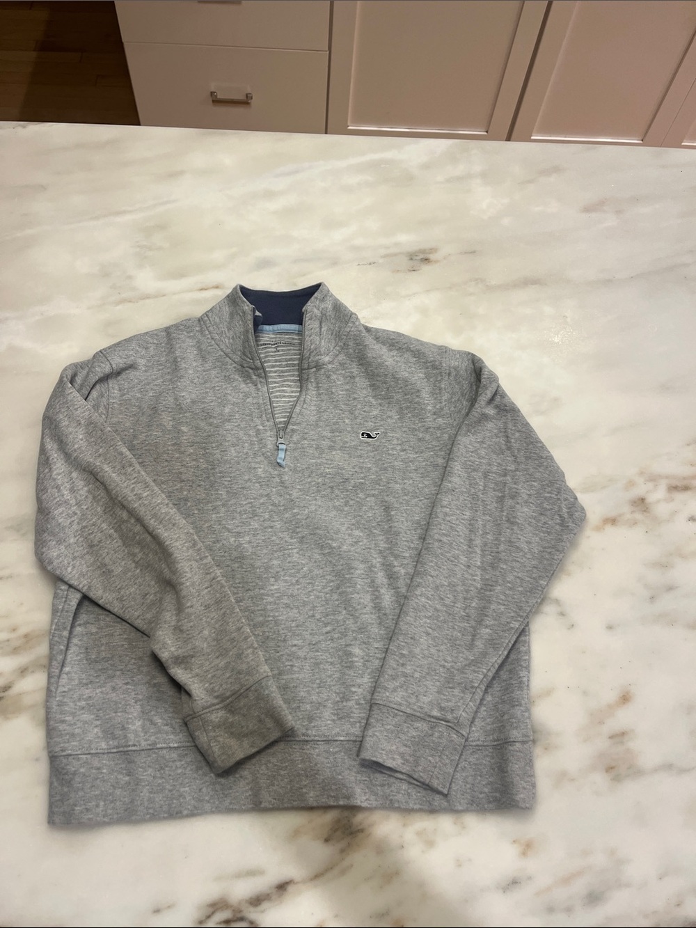 Boy’s  Light Gray Quarter-Zip Sweater Pullover
